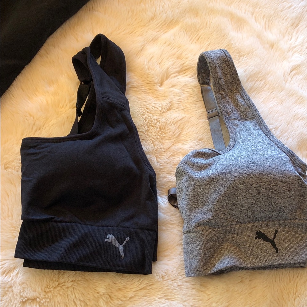 Puma Seamless Sports Bra 2-Pack - Grey and Black - Picture 5 of 5